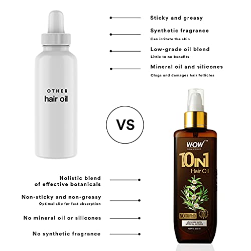 WOW Skin Science 10 u 1 ulje za kosu - suha oštećena kosa i rast ulje za liječenje kose - ima Arganovo ulje za kosu & amp; ulje ruzmarina za rast kose-Njega kose za žene i muškarce )