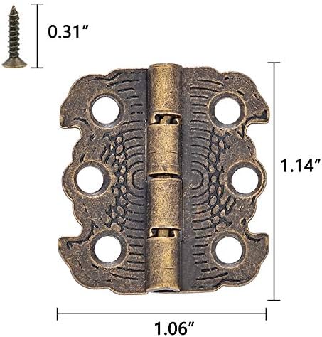PGMJ 40 komada Antikni ukrasni šarki bronzani graviranje dizajna kutija šarke nakit kutija hardver