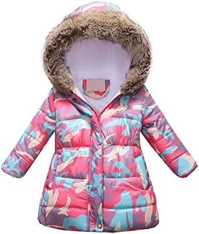 Dječje djece Dječje djevojke Zimska gusta topla kapuljača Obrada vjetrovske jakne odjeće 4T kaputi za djevojku