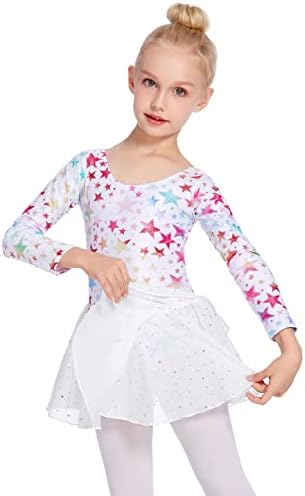 Zaclotre Girls Dance Haljina s dugim rukavima Glitter baleta Skirted Leotard Ballerina Outfit