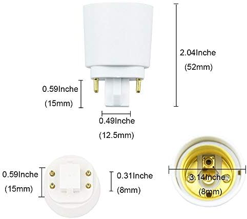 Bonlux 6-pack GX24Q do E26 / E27 utičnica, GX24 Kratki 4 pin do srednjeg Edison lampe Base Converter - ReWire / uklanjanje / zaobilaženje Balast je potreban