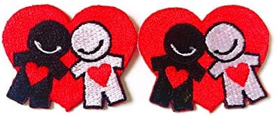 Set 2 kom. Mini crveno srce vole crtana jakna Majica SEW Gvožđe na izvezenom aplicijskom znaku za patch odjeću