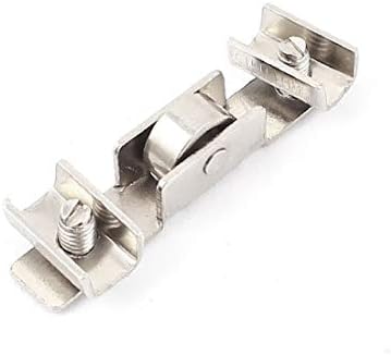 X-dree 44mm Podesivi metalni metalni klizni vrata Jedno valjkasti točak srebrni ton (44 mm de longitud,