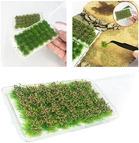 Deevoka Čupava minijaturna trava čuperci krajolik model minijaturni teren za igranje željezničko modeliranje DIY dekori Umjetna trava klaster trava čuperci , sijeno zeleno, 28 sojeva