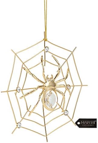 Matashi 24k pozlaćeni kristal sa čavlima srećni Pauk viseći ukrasi za božićnu jelku Pauk čudo tradicije, dekor-sa pričom o tradiciji šljokica Legenda pauk na Web ornamentu
