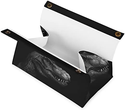 T-rex dinosaur na tamnom tkivnom kutiji Poklopac PU kožnog tkiva kutija za držač pravokutnog lica