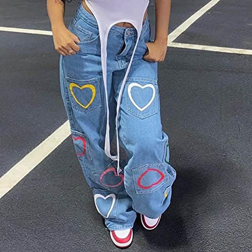 Yuhaotin Ženske kratke hlače traper plus veličine pantalone Zip Print Traper pantalone Žene povremene multi-džepne