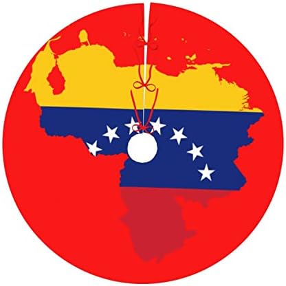 Suknja za božićnu drvcu, 30-48 inča Venezuela zastava Mapa Mapa Tree Mat za božićne ukrase Ukrasi za odmor