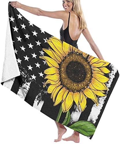Auiss Beach ručnik od suncokreta američki zastava za kupanje ručnik za kupanje preveliki tuš tinejdžeri