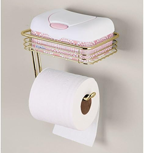 InterDesign Classico zidni držač toaletnog tkiva sa policom, Meki mesing