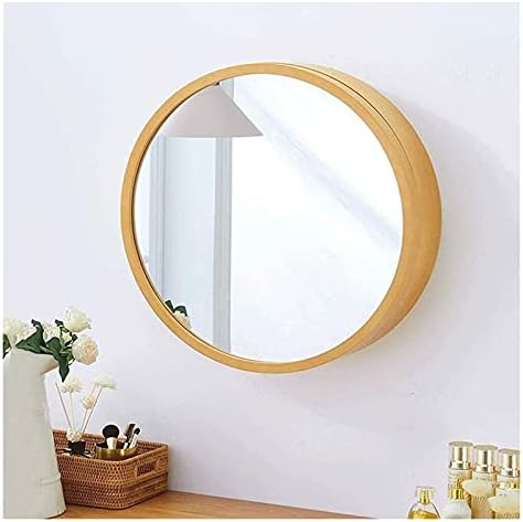 KEKEYANG ogledalo za šminkanje okrugli ormarić za ogledalo za kupatilo na 3 nivoa, zidni ormarić za odlaganje kupatila ogledalo za medicinu Ormarić sa drvenim okvirom za ispraznost