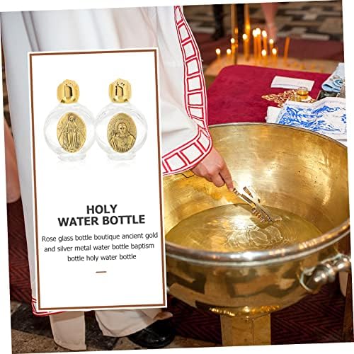 PRETYZOOM 2pcs Screw Cap ukrasi za flašu ulja tonirani Isus boce kontejner od ružičastog zlata prazan
