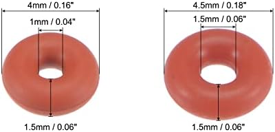 MekCanixity silikonska guma O-prstenovi 4mm 4,5 mm od 1mm 1,5 mm ID 1,5 mm debljine VMQ brtve