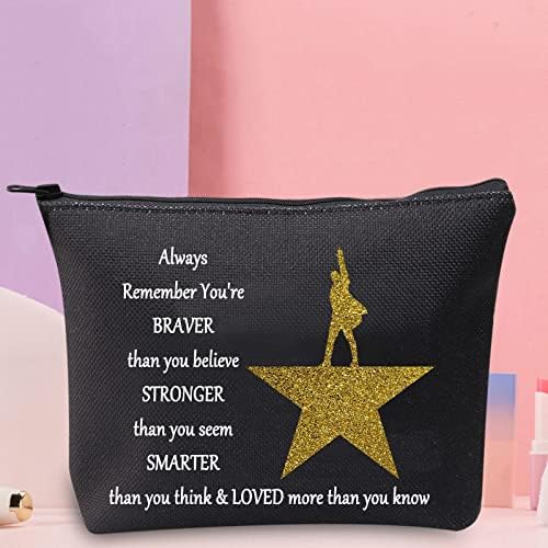 WZMPA Theatre Theme Kozmetičke torbe Glazbeni ljubimci Poklon Imate Braver Jače pametnije od viša da šminka patentna vrećica za torbu za muzičku robu