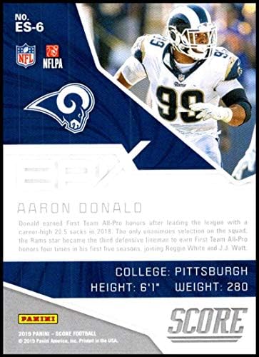 2019 Ocjena EPIX sezona 6 Aaron Donald Los Angeles Rams NFL fudbalska trgovačka kartica