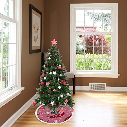 Xollar Xmas Tree suknje velike 48 Paisley Crvena snježna pahuljica, unutarnji božićni ukrasi na otvorenom