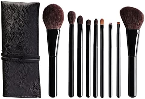 9 četkica za šminku Kožna torba Portable Makeup četkica Set Beauty Tools