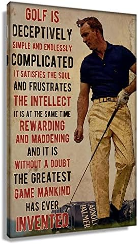 Uokvirena Golf Zidno umetničko sport Sportski citat Poster Platno kaže Vintage Golf Art Print Sport Duhovni
