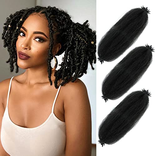 Afro Twist Hair 12 Inch 3packs, Springy Afor Twist Hair Pre Fluffed Spring Twist Hair Pre rastegnuta