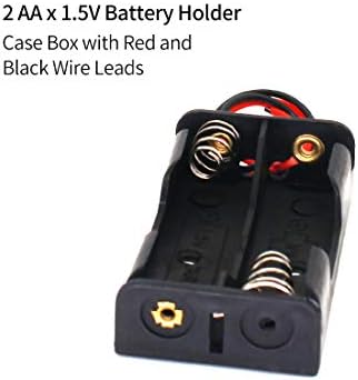 10kom 2x 1.5 V AA baterija opružna kopča plastična kutija za pohranu 2 slota x 1.5 V AA držač kućišta baterije crna crvena žica vodi
