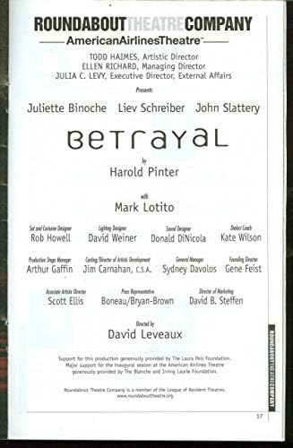 Izdaja, Broadway Plakat + Liev Schreiber, Juliette Binoche, John Slattery, Mark Lotito