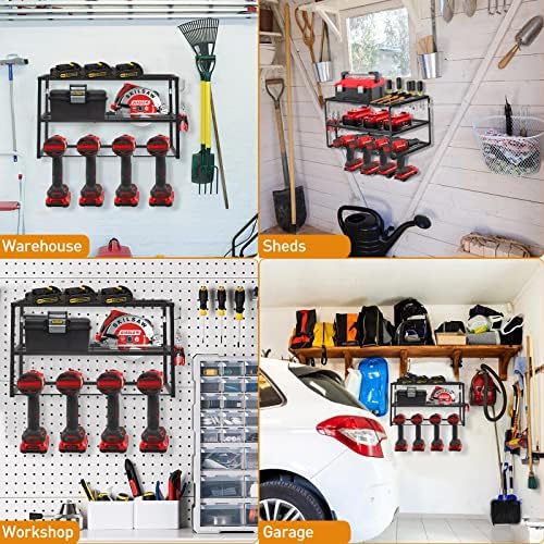 Dosker Tool Shelf & Organizator zidni garažni stalak za skladištenje 3 sloja držač za teške metalne bušilice Utility Storage Rack Garage, radionica i skladište za Dad Gifts 1pc