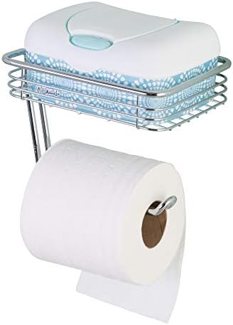 Idesico Classico Metalni zidni nosač toaletni papir sa žicom polica za master, gost, dječje kupatilo, 7,25 x 5,25 x 5,3 , hrom