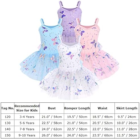 ODASDO baletni triko sa Tutu suknjom za djevojčice plesna gimnastika bodi od Kamizola svjetlucavi leptir odjeća za trening