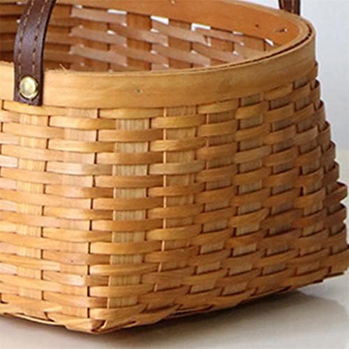 Ggebf storage Basket Handle drvena Odjeća Sundries Organizator pletena korpa Vrtna vaza za cvijeće tkana korpa