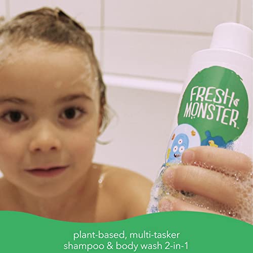 Fresh Monster 2-u-1 Dječiji šampon & pranje tijela, bez toksina, Hipoalergeno, Prirodni šampon & amp; pranje tijela za djecu, Ocean Splash