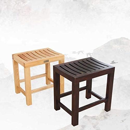 YGQZM Masivno drvo kratkog stolice za kupatilo protiv korozije Mala drvena klupa tuš kabina Old Man Bath