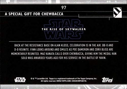 2020 TOPPS Star Wars Raspon Skywalker serije 2 97 Poseban poklon za ChewBacca Trgovačka kartica