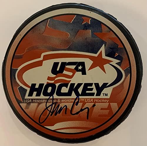 Jim Craig potpisao potpisan 1980 SAD Hockey team Puck. PSA / DNK COA. - Potpisani NHL Pakovi