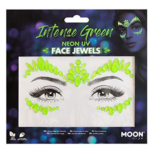 Neon UV Lice Jewels by Mjesec Glow - Festival Face Body Grems, Kristalno čine naljepnice za blistavu očiju, privremeni dragulji za tetovaže