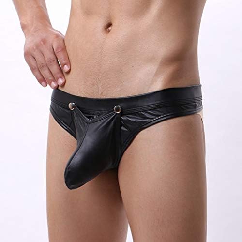 Muški seksi donje rublje Nizak struk u izbočine vrećice donje rublje bikini gaćice imitacija kože rastegnut atletski podnesak za muškarce