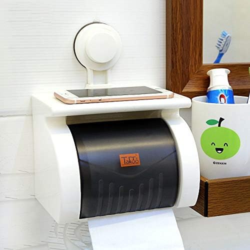 Yuanflq plastična kupatilo wc wc tkivo kutija toaletni papir za usisavanje čaše tkiva šuplje papirnati ručnik držač ABS materijala vodootporna vlaga otporna na usisnu čašu adsorpcija za usisavanje