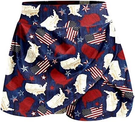 4. srpnja SAD zastava zastava tenis skrots suknje sa šorctima za žene visoki struk naglice za