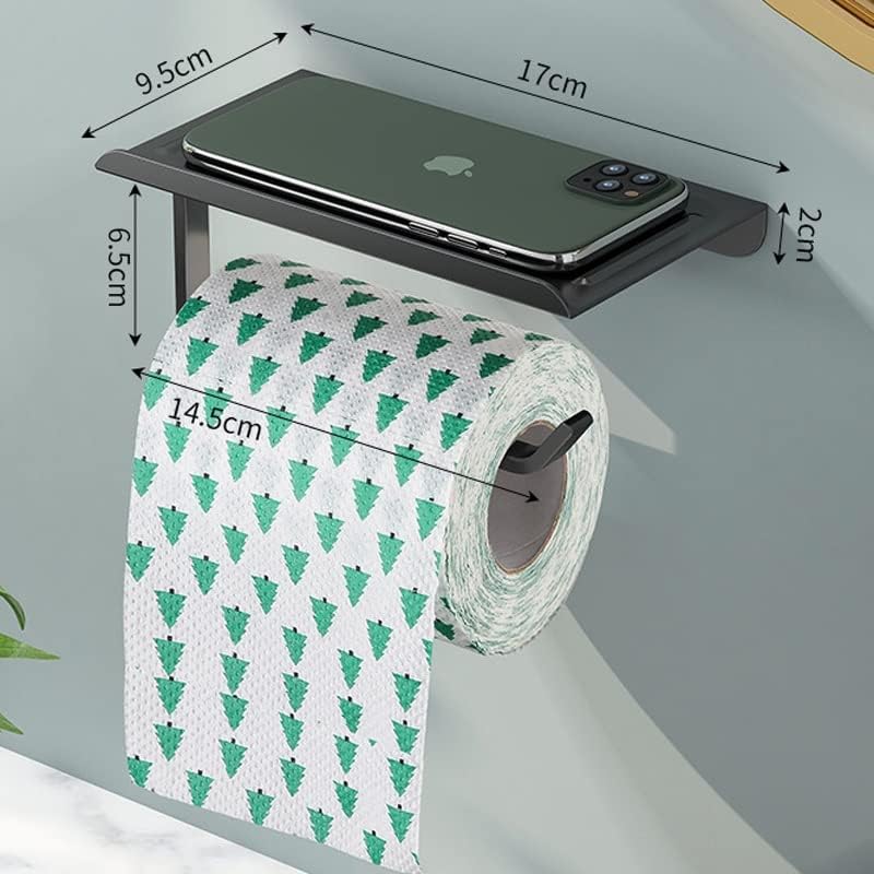 ZCMEB Kuhinjski zidni držač rolne toaletnog papira stalak za toaletni papir sa tacnom za kupatilo