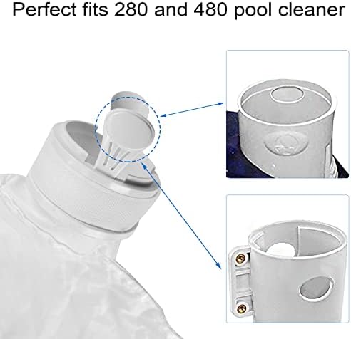Sgoyee torbe za čišćenje bazena zamjena za Polaris 280 Bag Fit 480 čistač bazena sa patentnim zatvaračem - 2 pakovanja