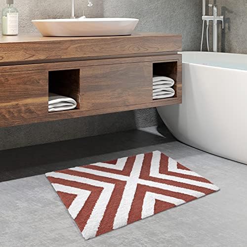 Prostirka za kupatilo tepih Neklizajući tuš kabina tepih periva voda upijajući male prostirke 16 x24, cigla crvena
