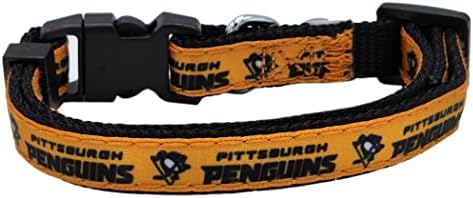 Pets prvi NHL Pittsburgh Penguins mačka ovratnik Podesiva Break-Away ovratnik za mačke sa licenciranim Ime tima & Logo. Slatka & Moderan Hokej sportski mačka okovratnik sa metalnim zvonce zvono