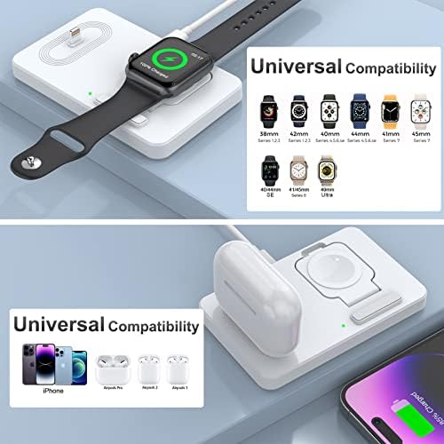 Prijenosni špele za punjač, ​​2 u 1 Apple Watch i iPhone / Airpods Priključak za punjenje, sklopivi stalak