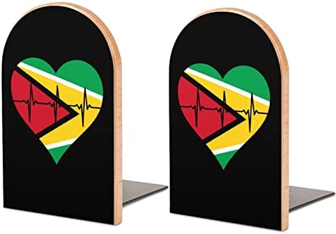 Ljubav Guyana Heartbeat mali drveni držači za knjige podrška neklizajućim policama za teške uslove rada stalak za uredsku kućnu kuhinjsku biblioteku