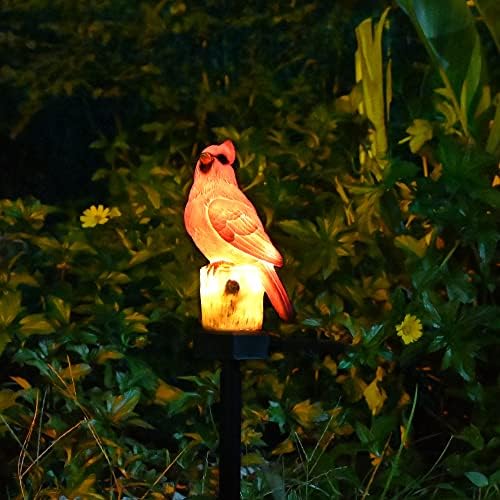 Juliahestia Cardinal Garden Decor Figurica Ptica Solarno Svjetlo Vanjski Kočić Vrt Dvorište Travnjak Trijem Slatka