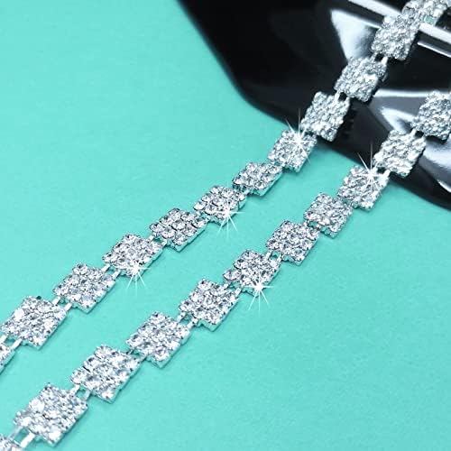 YHSHEEN 1 YARD Rhinestone Fringe Brojila Dijamantna kristalna lanac za kristal SPARKSKO RHINESTONE