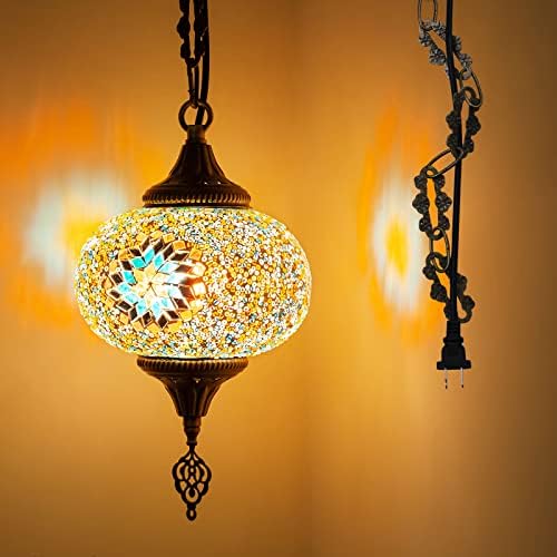 Zhllmq vitraž umetci privjesak svjetlo turski marokanski kreativni mozaički luster sa 14,76