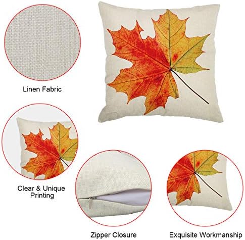 Pad jastuka, javorovo lišće bacanje navlake za jastuk, 18 inčni jesenji ukrasni jastuk, 2 pakovanja