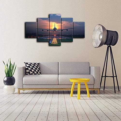 Sunset Airplane Lawn Airport Poster platno umetničko slikarstvo zid slike aviona platno HD štampano