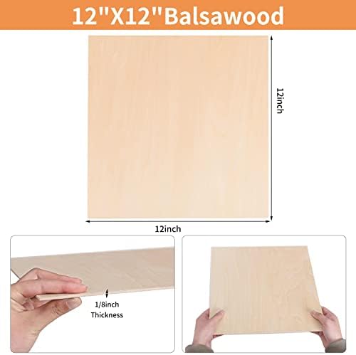 24 komada 1/8 & 34; x12& 34; x 12 Craft Wood basswood listovi tanke kriške drveta zanatska