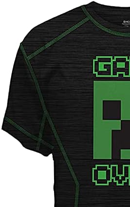 Minecraft Boys Video Game T-Shirt-crno-zeleno Creeper Face-zvanična majica